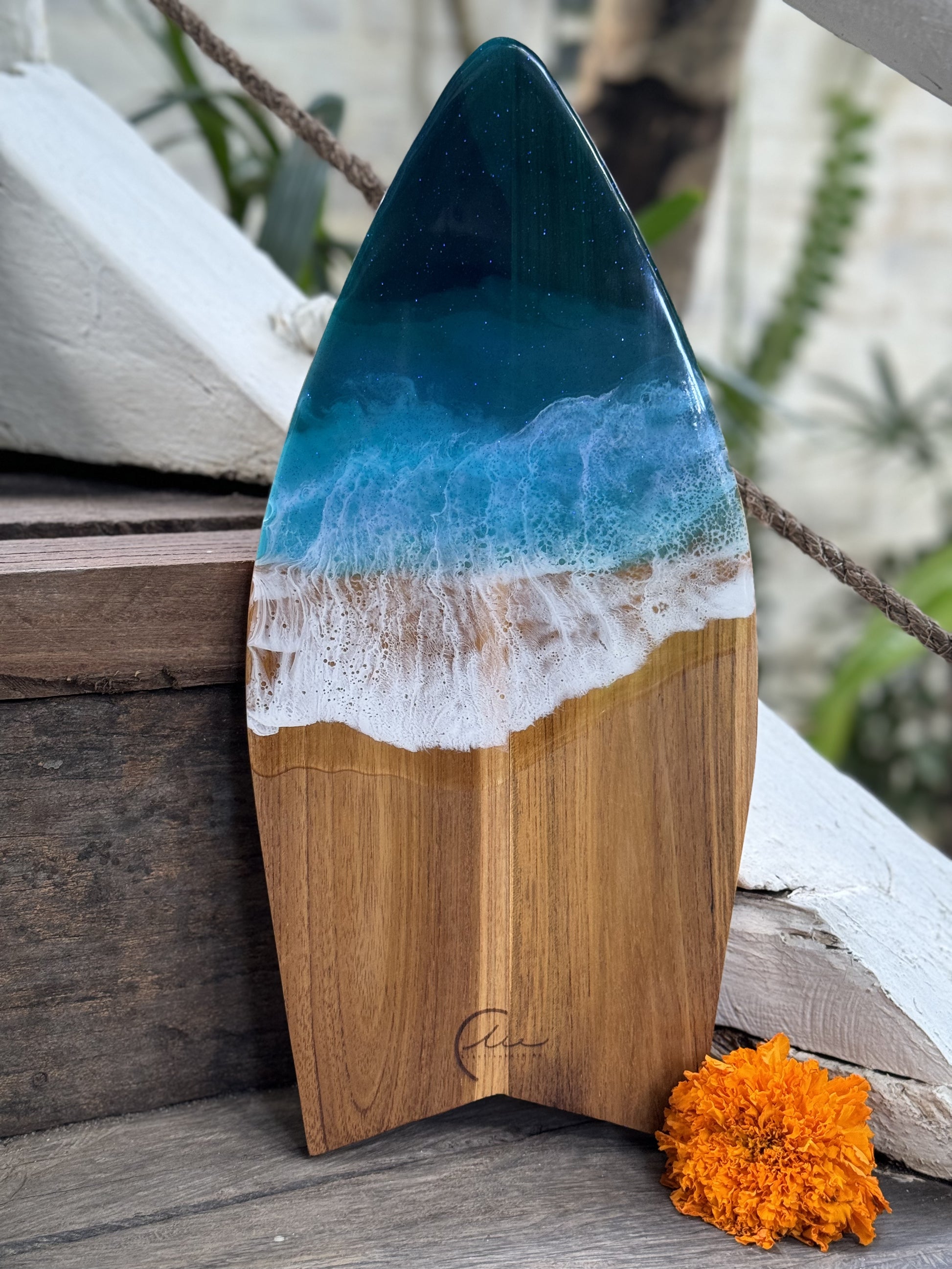 Mini Wooden Ocean Surf Board