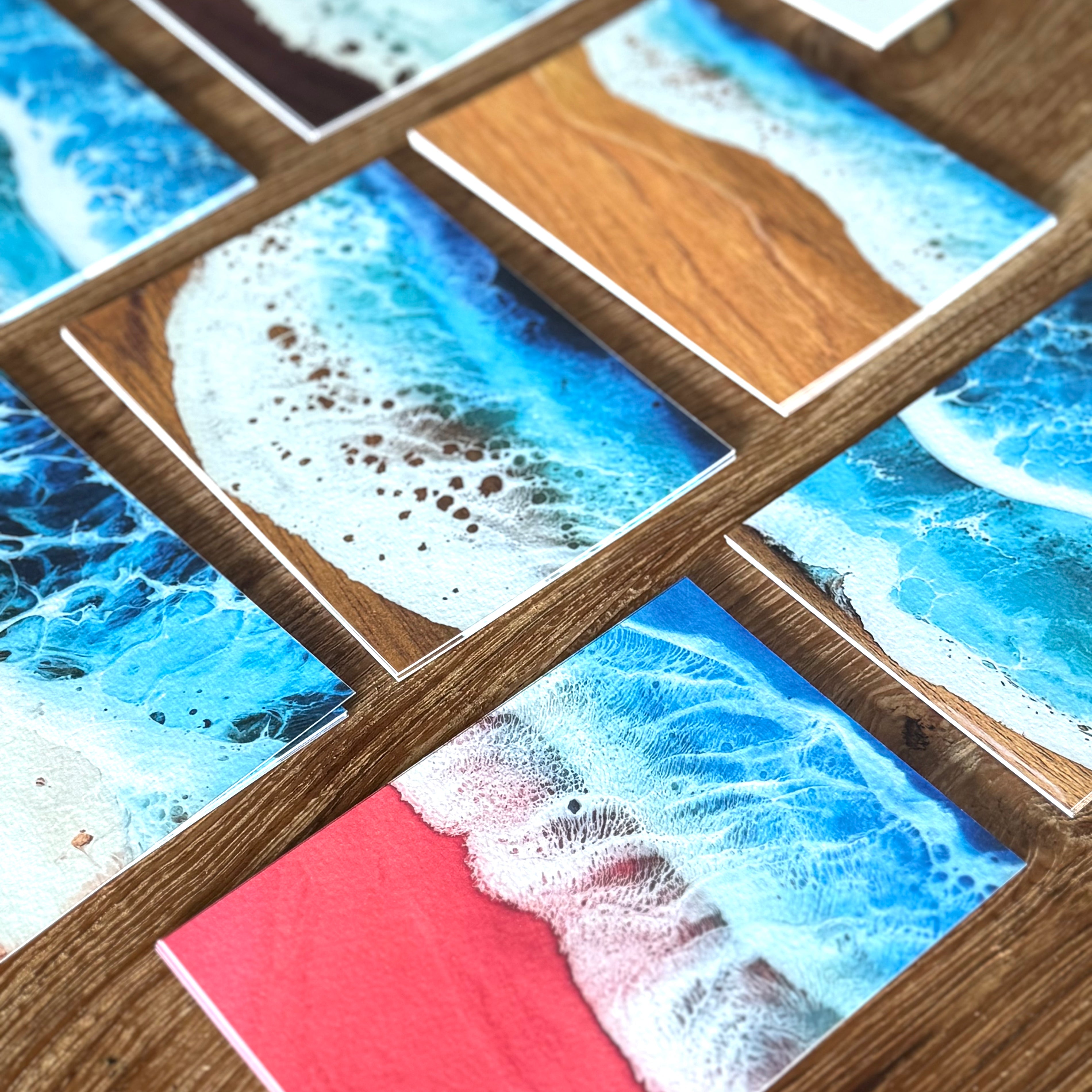 Ocean Resin Art Printed Postcard